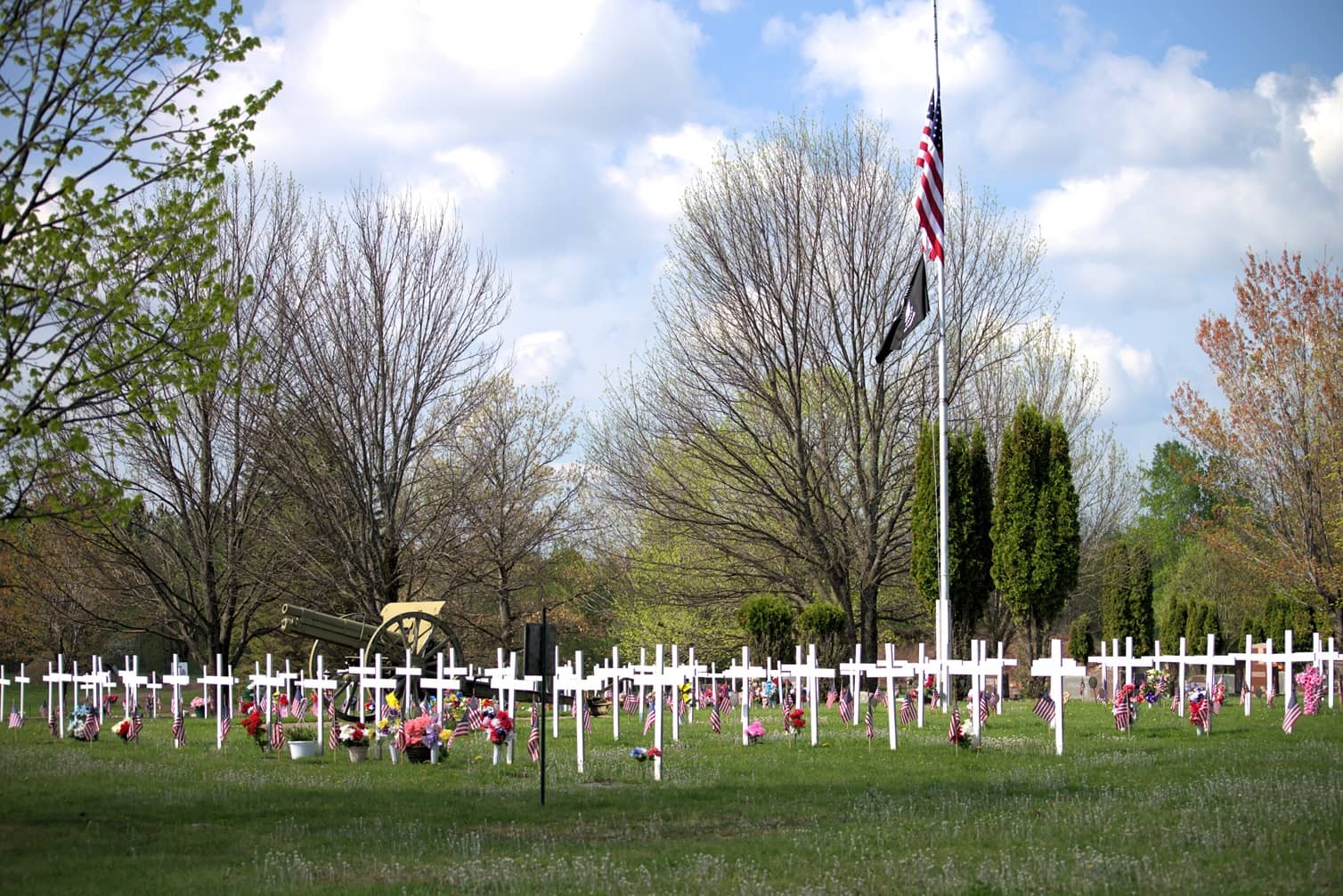 Cemetery with crosses